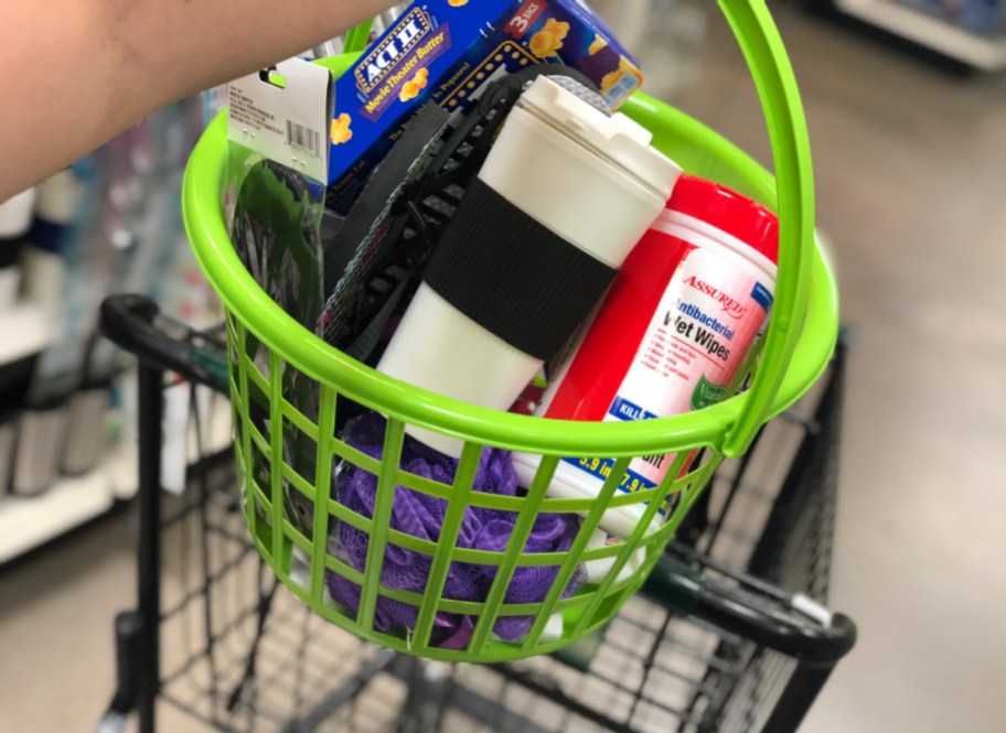 Supplies on counter for basket fillers