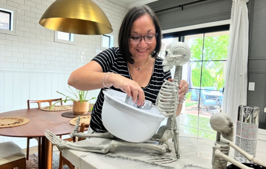 gluing a skeleton to a bowl