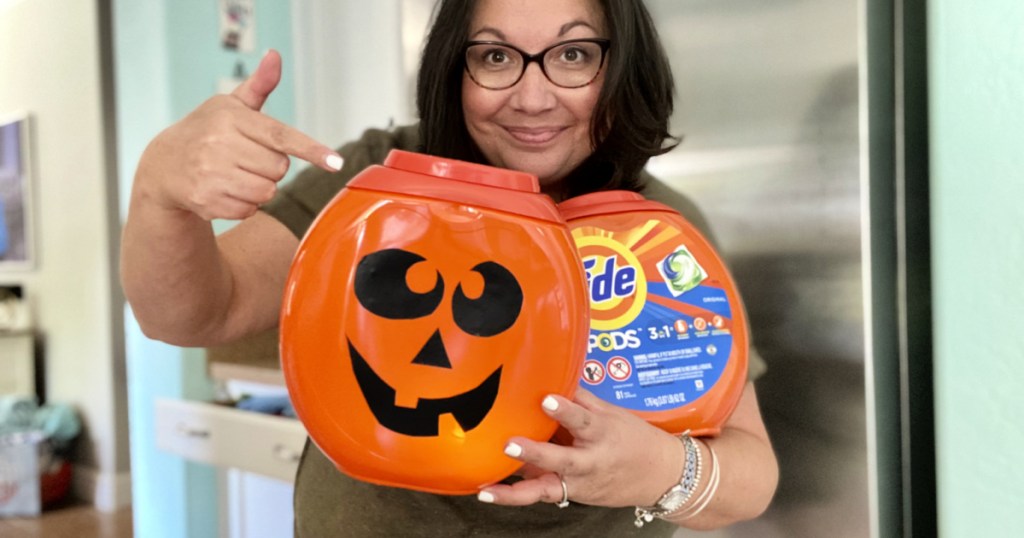 tide pod container jack-o-lantern